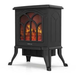 Newlux classic flame chimenea eléctrica 1500w negro