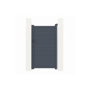 Pack puerta peatonal eiger 100p180 + 2 postes 190cm alto gris