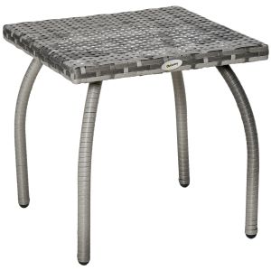 Mesa de jardín pe, metal color gris 45x45x44 cm Outsunny