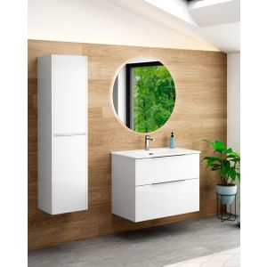 Mueble de Baño Suspendido con Lavabo Cerámico | 70 cm - Blanco