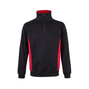 Sudadera bicolor cremallera xs negro/rojo