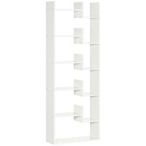 Estante para libros melamina de madera, mdf color blanco 61x21.6x162.6 cm