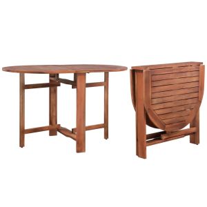 vidaXL mesa de jardín de madera de acacia maciza 120x70x74 cm