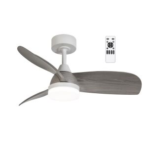 Ventilador de techo con luz LED 18w borse pequeño blanco y gris 3 cct dim