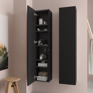 Columna de baño suspendida bequia negro mate 140 x 30 cm