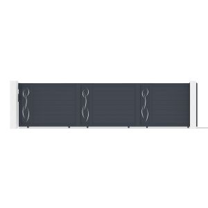 Puerta corredera 6m life h.140 aluminio gris