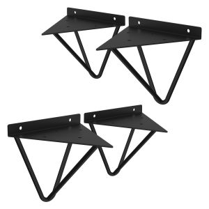 Set de 4x soporte de estante 160 mm negro