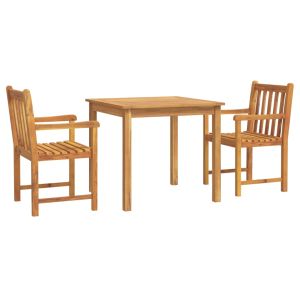 vidaXL juego de comedor de jardín 3 piezas madera maciza de acacia