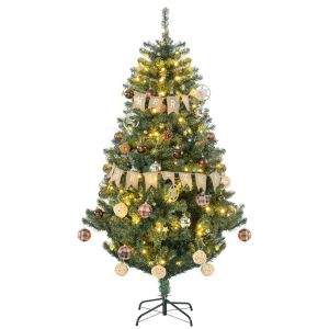 Árbol de navidad plástico, acero color verde 106x106x180 cm homcom