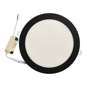 Downlight LED 18w blanco cálido 3000k redondo empotrar marco negro