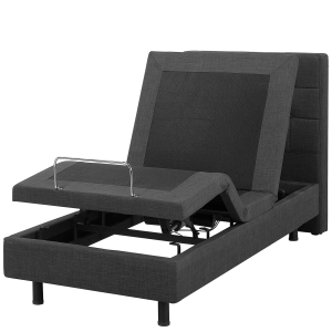 Cama articulada eléctrica de poliéster gris oscuro 80 x 200 cm duke