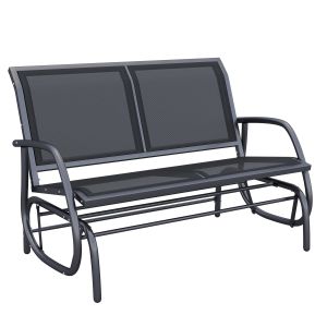 Banco balancín metal, texteline 120x70x85 cm outsunny