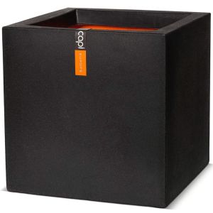 Capi Macetero cuadrado Urban Smooth 30x30x30 cm negra KBL902