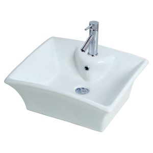 Ondee - lavabo rectángulo vesuve - blanco - 48x40cm - con rebosadero