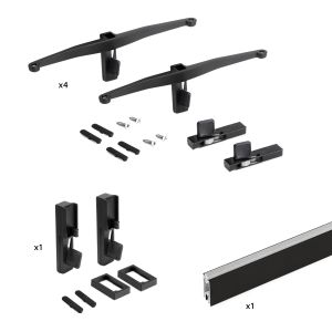 Emuca kit zero de soportes para estantes de madera y barra de colgar