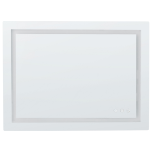 Espejo de pared LED plateado 80 x 60 cm prenois