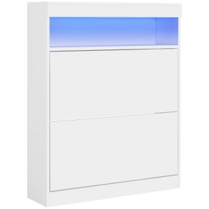 Mueble zapatero melamina de madera color blanco 80x24x99.5 cm Homcom