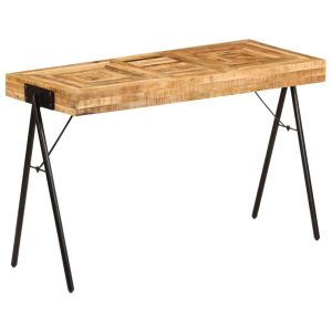 vidaXL mesa de escritorio de madera maciza de mango 118x50x75 cm