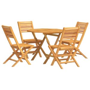 vidaXL juego de comedor para jardín 5 piezas madera maciza de teca