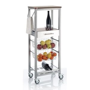 Carrito de cocina alto, onda aluminio alto