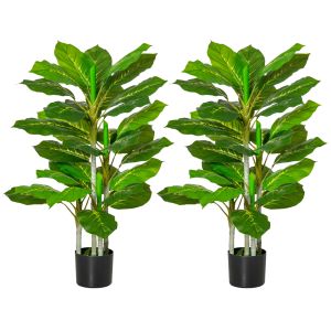 Árbol perenne artificial pe, peva color verde 15x15x95 cm Homcom