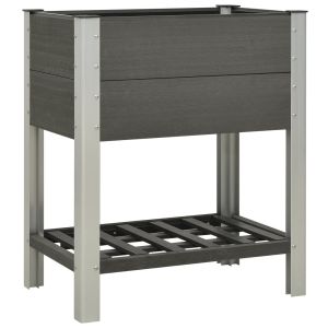 vidaXL mesa de cultivo para jardín con estante wpc gris 75x50x90 cm