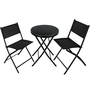 Conjunto de muebles para balcón düsseldorf, negro
