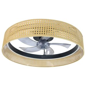 Ventilador de techo con luz energysilence lampaero 600 beige design cecotec