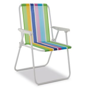 ALCO - SILLA / SILLON PLAYA  DE ALUMINO CON RESPALDO ALTO Y DISEÑO DE RAYAS