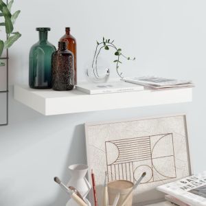 Estante flotante de pared blanco brillante mdf 40x23x3,8 cm