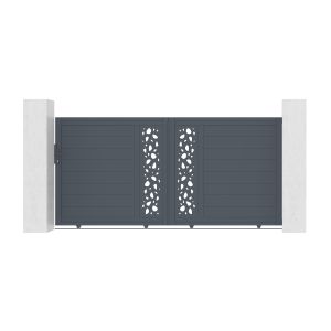 Pack puerta corredera 3m sunny 300c140 + puerta peatonal sunny 100p140 gris