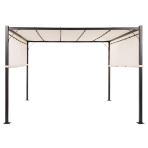 Pérgola de jardín con luces LED 310 x 310 cm beige parga