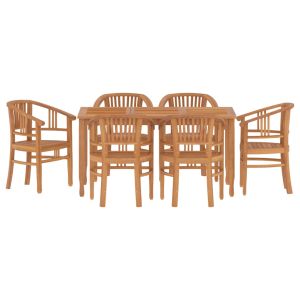 vidaXL juego de comedor de jardín 7 piezas madera maciza de teca