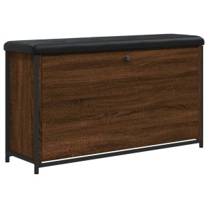 vidaXL banco zapatero con cajón abatible roble marrón 102x32x56 cm