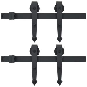 vidaXL kit de herrajes de puertas correderas acero negro 2 uds 200 cm