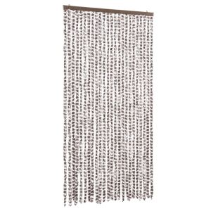 vidaXL cortina mosquitera chenilla gris taupe y blanco 100x220 cm