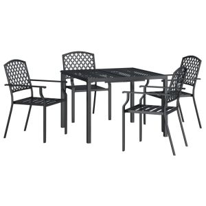 vidaXL juego de comedor de jardín 5 piezas acero gris antracita