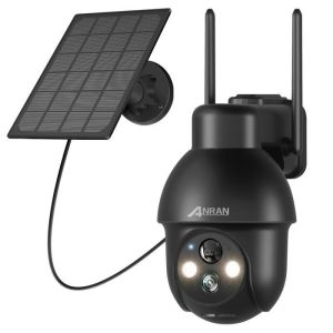 Anran cámara de vigilancia 2k hd 3mp panel solar inalámbrico para exteriore