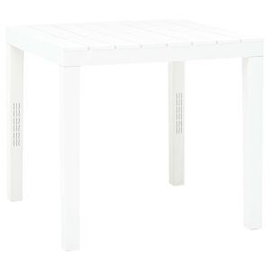 vidaXL mesa de jardín de plástico blanco 78x78x72 cm