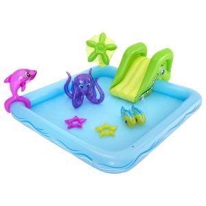 Piscina hinchable autoportante infantil bestway 239x206x86 cm tobogán, 2 pe