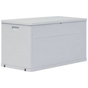 vidaXL caja de almacenamiento de jardín 420 l gris claro