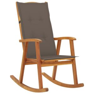 vidaXL silla mecedora con cojines madera maciza de acacia