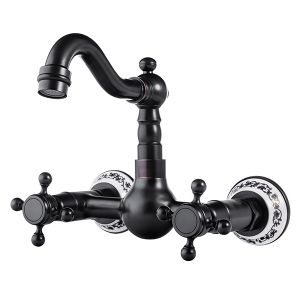 Grifo lavabo bimando retro, negro