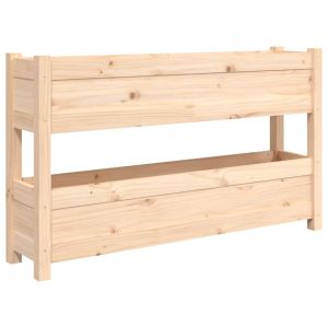 vidaXL jardinera de madera maciza de pino 112x25x66 cm