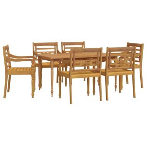 vidaXL juego de comedor de jardín 7 piezas madera maciza de teca