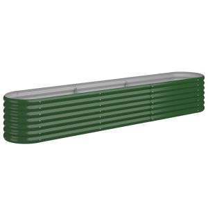 vidaXL jardinera arriate acero recubrimiento polvo verde 224x40x36 cm