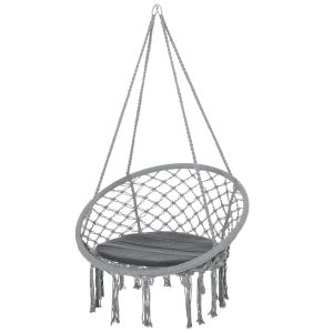 Silla colgante poliéster, algodón, metal color gris 80x80x42 cm outsunny