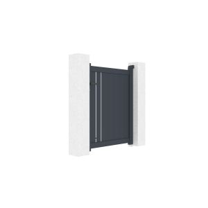 Pack puerta 1m giona a.120cm + 2 postes eifel a.166cm gris