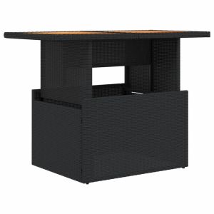 vidaXL mesa de jardín ratán pe y madera de acacia negro 100x55x73 cm