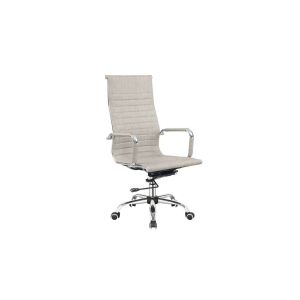 Silla de oficina giratoria beige con altura ajustable para tu confort